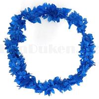 Гавайские бусы Леи из цветов синих оттенков (диаметр по окружности 44 - 50 см)