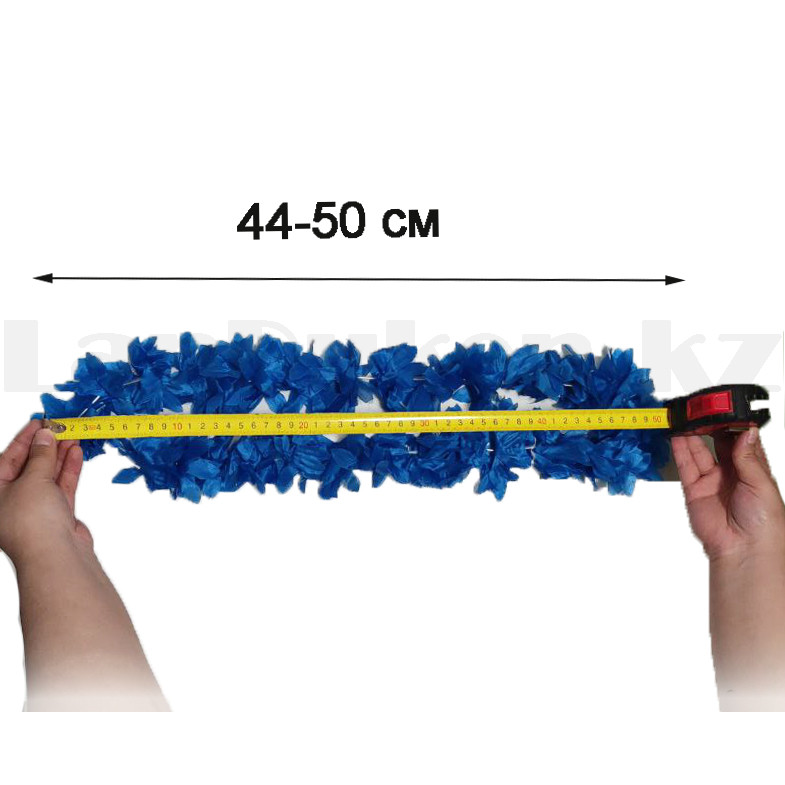 Гавайские бусы Леи из цветов синих оттенков (диаметр по окружности 44 - 50 см) - фото 2 - id-p44003550