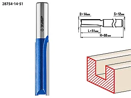 ЗУБР 14x51мм, хвостовик 12мм, фреза пазовая прямая, удлиненная