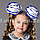 Бантики для волос на резинке 2 шт. в наборе с синей атласной лентой, фото 5