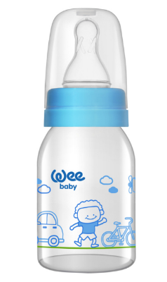 WeeBaby Стеклянная бутылочка для кормления 125 мл, соска № 1 - фото 1 - id-p100290979