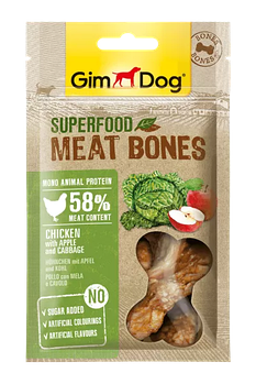 GimDog Superfood Meat Bones лакомство из курицы с яблоком и капустой 70гр