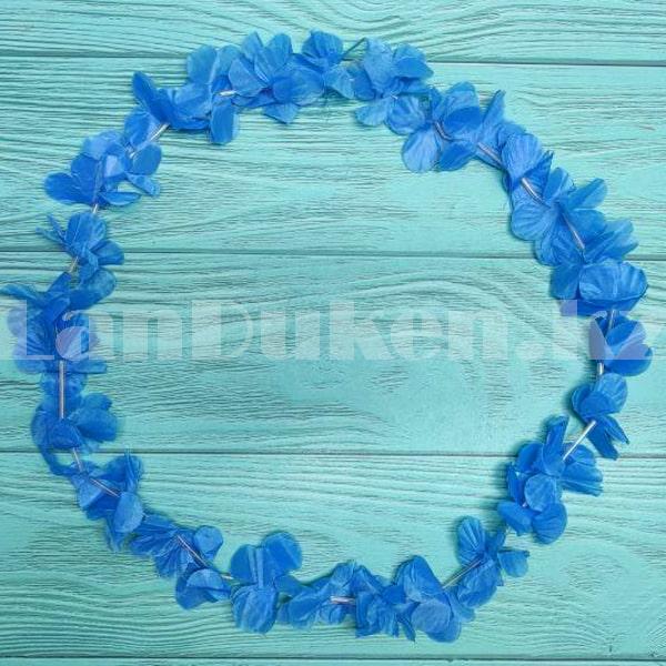 Гавайские бусы Леи из цветов синих оттенков (44-50 см) - фото 1 - id-p56962511