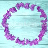 Гавайские бусы Леи из цветов фиолетовых оттенков (44-50 см)