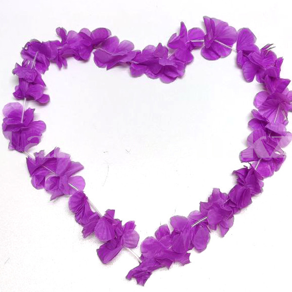 Гавайские бусы Леи из цветов фиолетовых оттенков (44-50 см) - фото 3 - id-p44895166
