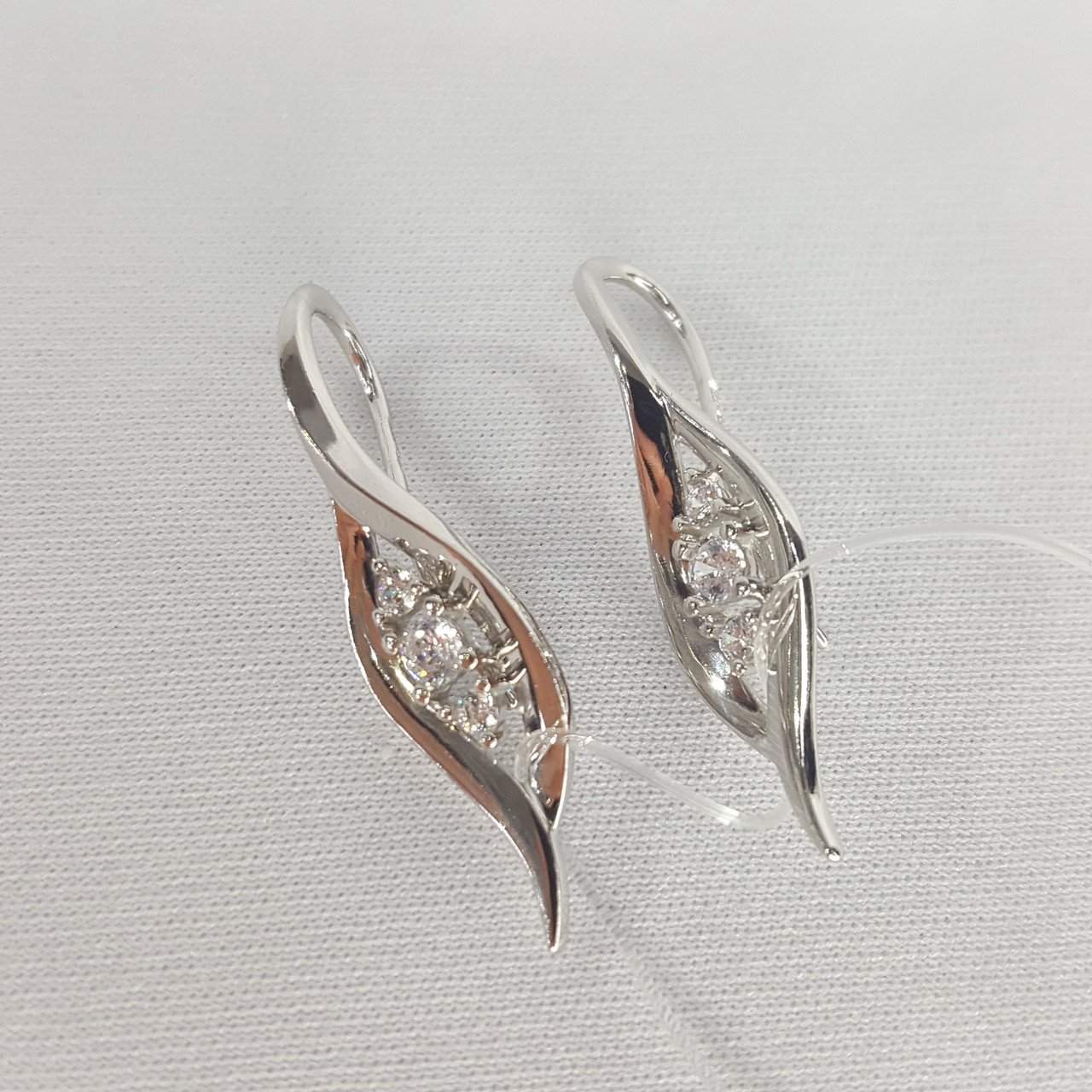 Серьги из серебра с фианитами DIAMANT ( SOKOLOV ) покрыто родием 94-120-00873-1