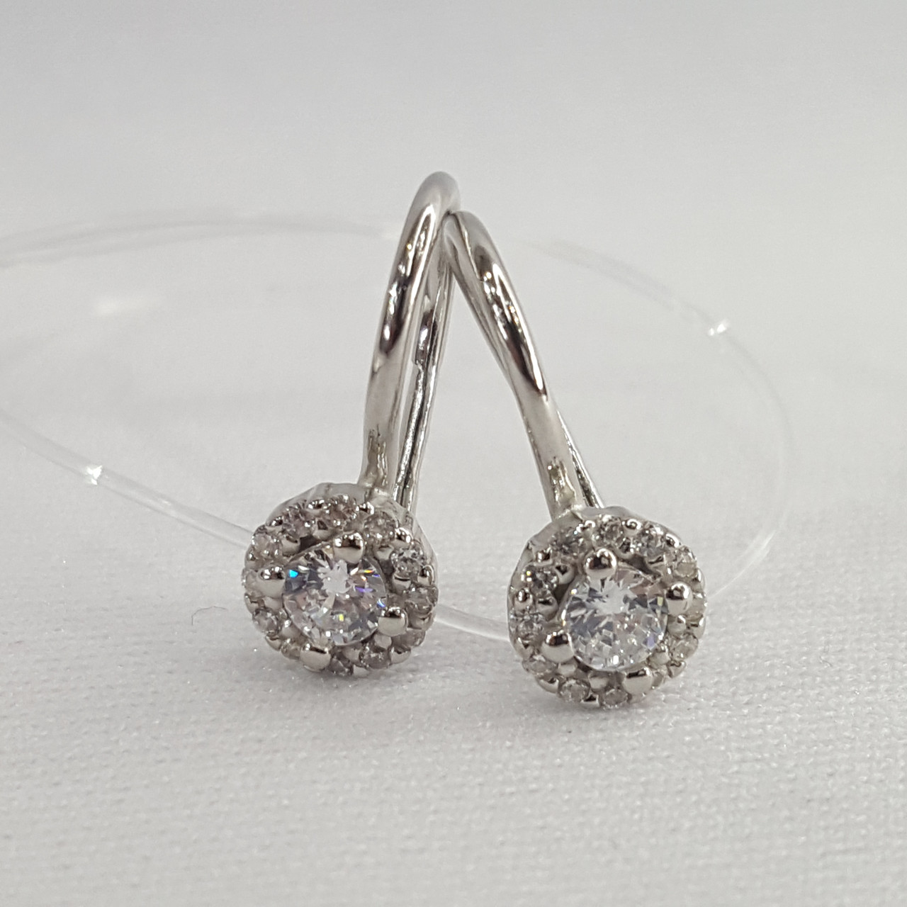 Серьги из серебра с фианитами Diamant 94-120-00670-1 покрыто  родием коллекц. Принцессы