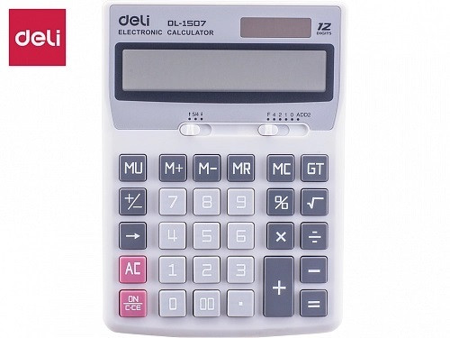 Калькулятор настольный DELI "1507" 12 разрядный серый