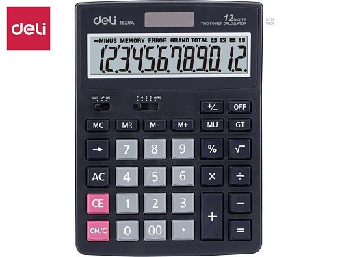 Калькулятор настольный DELI "1520A" 12 разрядный черный
