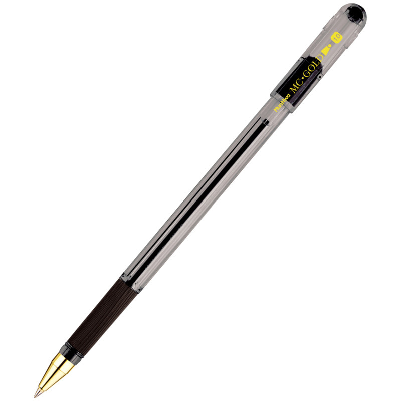 Ручка шариковая MunHwa "MC Gold" черная, 1,0мм, грип
