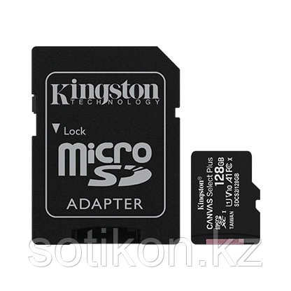 Карта памяти MicroSD 128GB Class 10 UHS-I A1 C10  Kingston SDCS2/128GB, фото 2