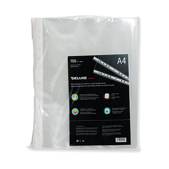 Файл-вкладыш пластик. Deluxe Clear A480M, A4, 80 мкм. (пакет 100 файлов), фото 3