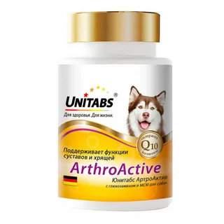 Unitabs ArthroActive с глюкозамином и МСМ для собак 100таб.