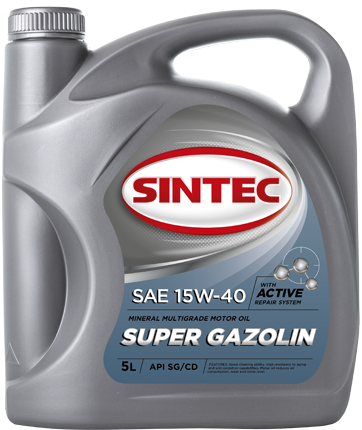Масло моторное SINTEC Super Gazolin SAE 15w40 API SG/CD (5л)
