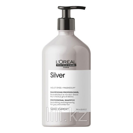 Шампунь для нейтрализации желтизны седых и обесцвеченных волос Loreal Professional Silver 500 мл.