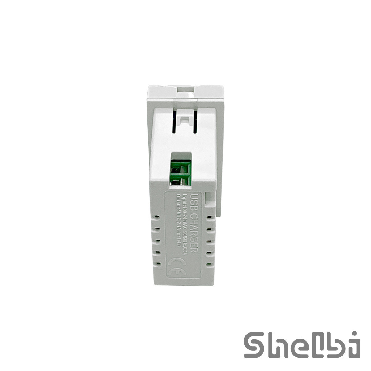 Shelbi 2- портовая USB и Type-C Розетка зарядка 45х22.5, белая