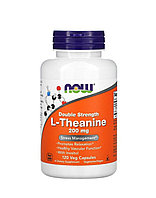 Now foods L-теанин двойной силы, 200 мг, 120 вегетарианских капсул