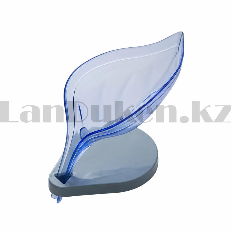 Мыльница с подставкой настольный на присосках пластиковый в форме лепестка голубой - фото 5 - id-p83737131