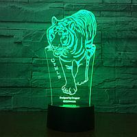 Светильник-ночник, 3d lights, Тигр