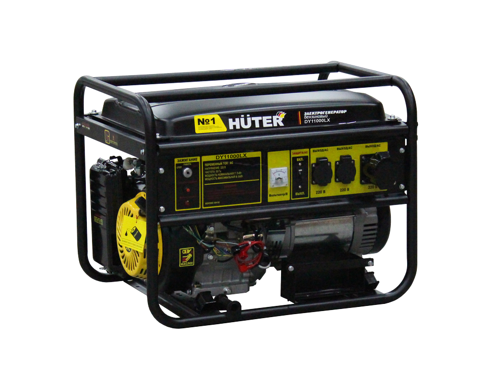 Бензиновый генератор Huter DY11000LX 64/1/72 (9 кВт, 220 В, ручной/электро, бак 25 л) - фото 2 - id-p100308308