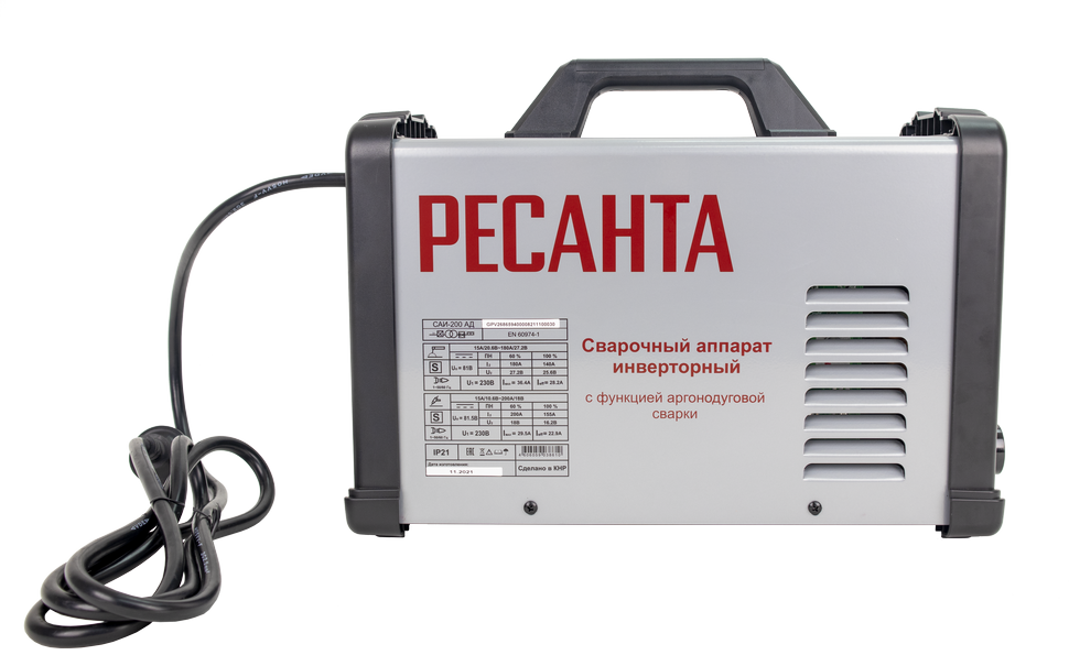 Сварочный аппарат инверторный Ресанта САИ-200АД 65/94 (От 15 до 200 А, электроды от 1 до 4 мм) - фото 3 - id-p100308395