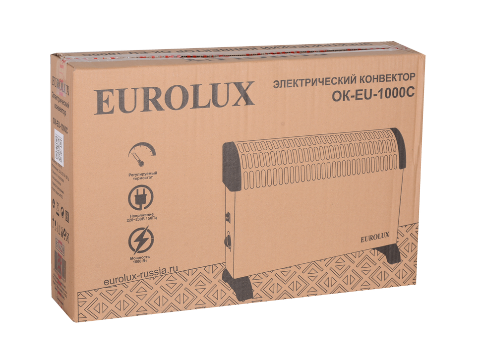 Конвектор Eurolux ОК-EU-1000C (1 кВт) 67/4/28 (1000 Вт, до 10 кв.м, СТИЧ) - фото 6 - id-p100308476