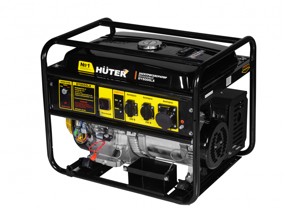 Бензиновый генератор HUTER DY8000LX 64/1/19 (6.5 кВт, 220 В, ручной/электро, бак 25 л)