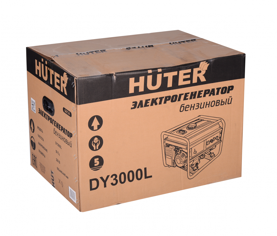 Электрогенератор бензиновый Huter DY3000L 64/1/4 (2.5 кВт, 220 В, ручной старт, бак 15 л) - фото 7 - id-p100309892