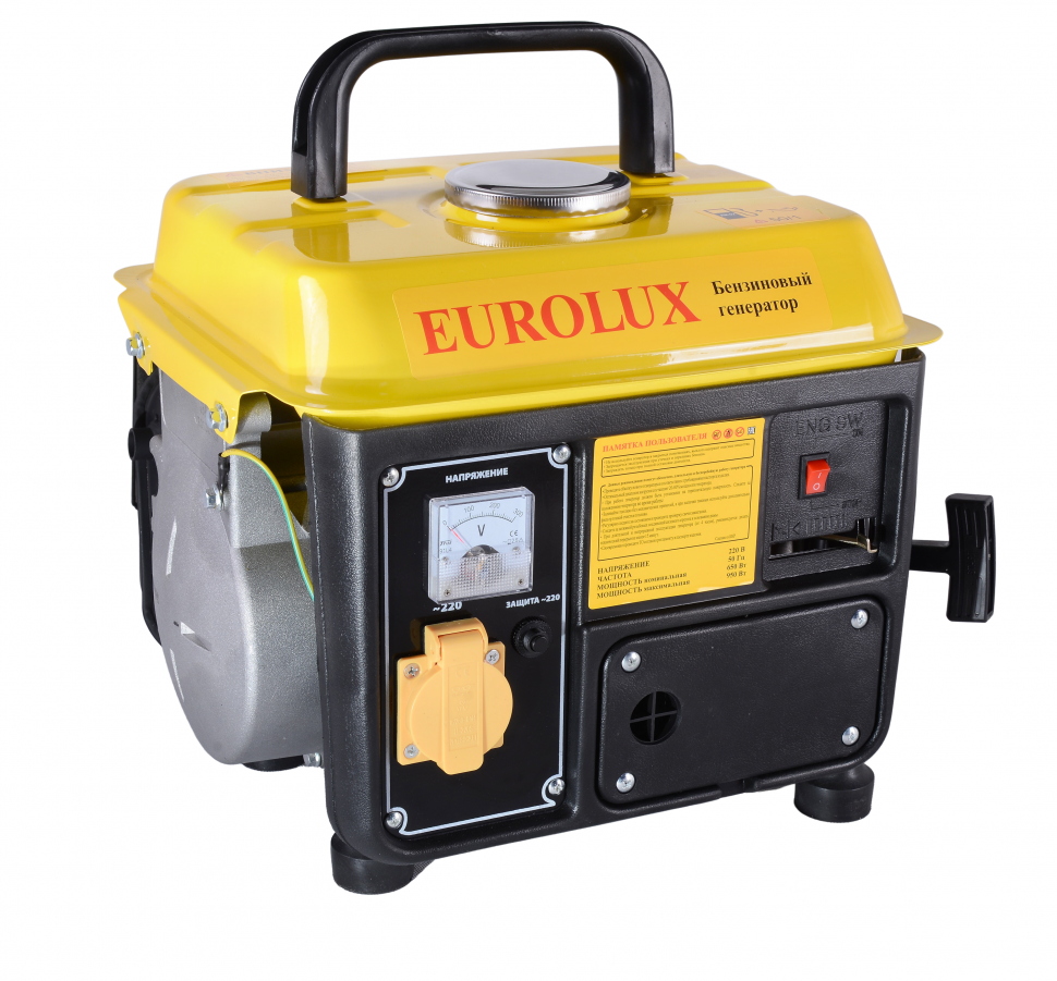 Электрогенератор Eurolux G950A 64/1/55 (0.95 кВт, 220 В, ручной старт, бак 4,2 л) - фото 3 - id-p100308719