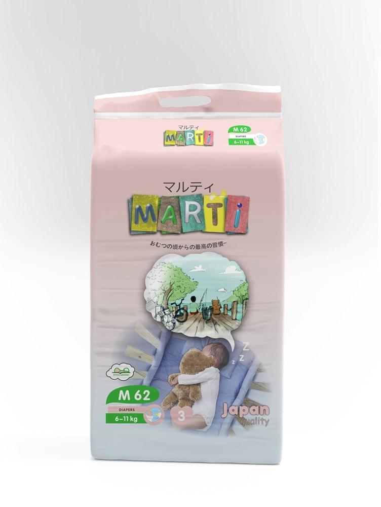 Подгузники Marti (6-11 кг) M 62