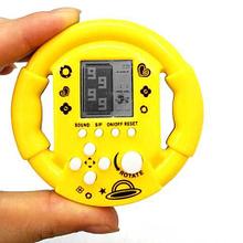 Игра-головоломка электронная карманная «Тетрис 9999-в-1» в форме гоночного руля (Желтый)