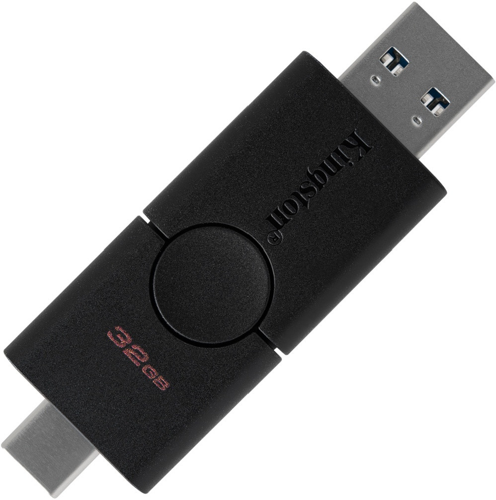 Флэш-накопитель Kingston 64Gb USB3.2+Type-C Data Traveler Duo (Black) - фото 2 - id-p99669479