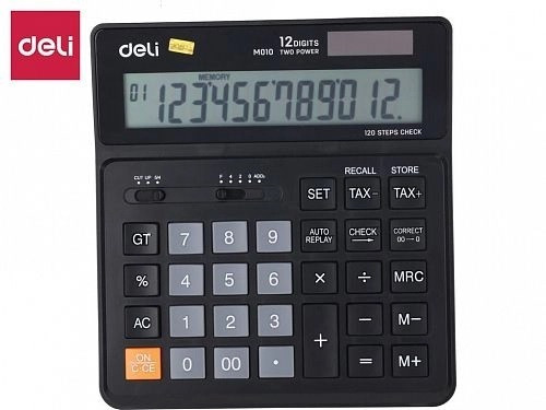 Калькулятор настольный DELI "М01020" 12 разрядный черный