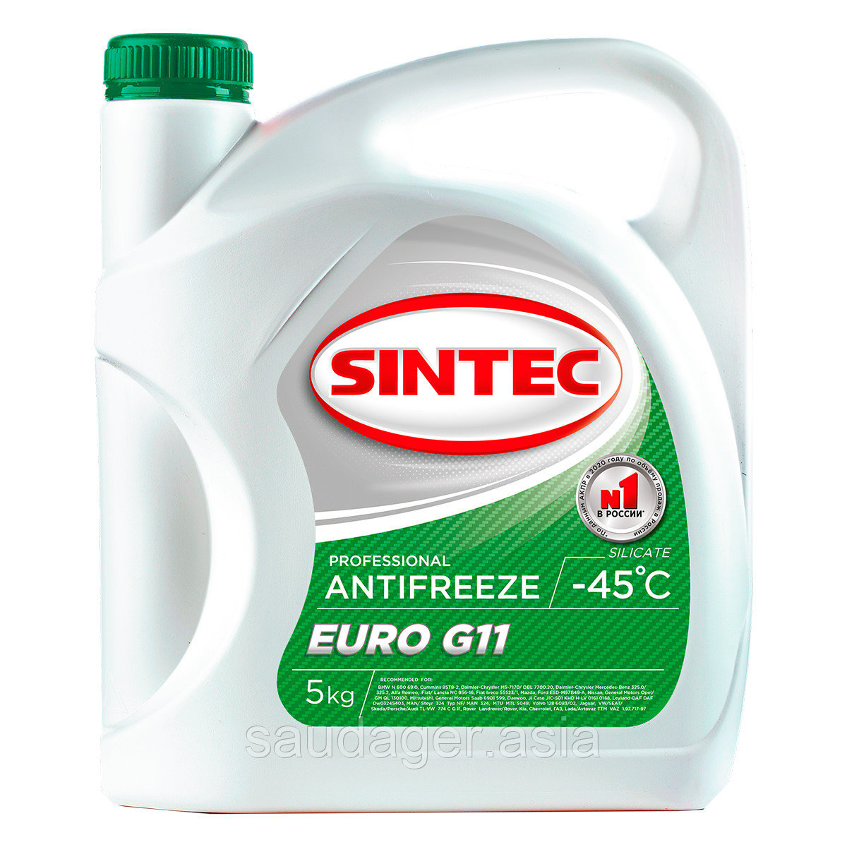 Антифриз SINTEC EURO G11 (-45) зеленый (5кг)
