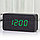 Настольные цифровые часы с будильником от сети и электрические с календарем под дерево черные 1259G, фото 7