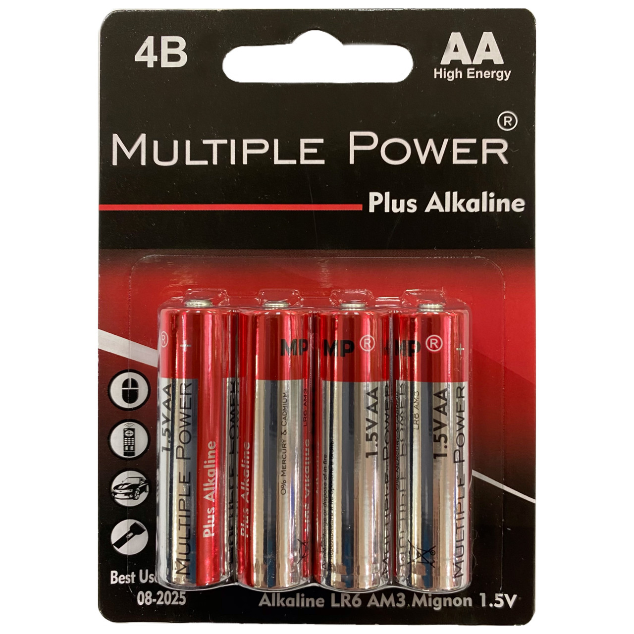 Батарейки щелочные Multiple Power Plus Alkaline АА/LR6 1.5V, 4шт