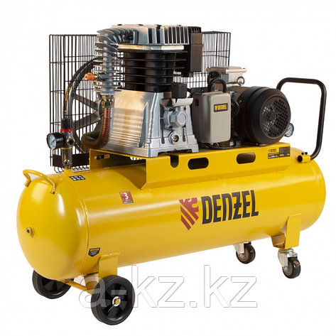 Компрессор воздушный, ременный привод BCI4000-T/100, 4.0 кВт, 100 литров, 690 л/мин Denzel, фото 2