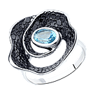 Кольцо из серебра с топазом SOKOLOV покрыто  родием 92011945 размеры - 17,5 18,5, фото 4