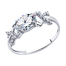 Кольцо из серебра с фианитами SOKOLOV покрыто  родием 94010706 размеры - 18, фото 5