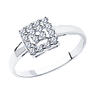 Кольцо из серебра с фианитами SOKOLOV покрыто  родием 94011712 размеры - 16 16,5 17 17,5 18 18,5 19, фото 5