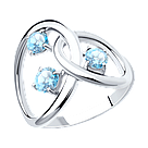 Кольцо из серебра с топазами SOKOLOV покрыто  родием 92011930 размеры - 16,5 17 17,5 18,5 19 19,5, фото 4