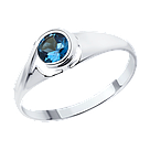 Кольцо из серебра с синим топазом SOKOLOV покрыто  родием 92011662 размеры - 16,5, фото 7