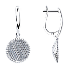 Серьги из серебра с фианитами SOKOLOV покрыто  родием, с английским замком 94023543, фото 6