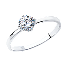 Помолвочное кольцо из серебра с фианитом SOKOLOV покрыто  родием,  94011811 размеры - 16 16,5 17 18 18,5, фото 4