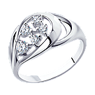 Кольцо из серебра с фианитами DIAMANT ( SOKOLOV ) 94-110-00547-1 покрыто  родием, фото 5