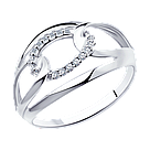 Кольцо из серебра с фианитами DIAMANT ( SOKOLOV ) покрыто  родием 94-110-00701-1 размеры - 16,5 17 18 18,5 19, фото 2