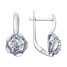 Серьги из серебра с фианитами SOKOLOV покрыто  родием, с английским замком 94022466, фото 3