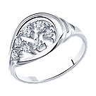 Кольцо из серебра с фианитами DIAMANT ( SOKOLOV ) 94-110-00566-1 покрыто  родием, фото 5