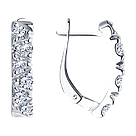 Серьги из серебра с фианитами SOKOLOV покрыто  родием, с английским замком 94022567, фото 5