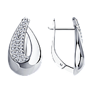 Серьги из серебра с фианитами DIAMANT ( SOKOLOV ) 94-120-00729-1 покрыто  родием, фото 4
